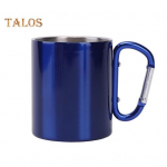 Roostevaba terasest tass 220ml Kahekihiline tass matkamiseks, reisimiseks, k&auml;epide, karabiin, seljakotimatkamine, matkamine, kaasaskantavad tassid, v&auml;litingimustes tee- ja kohvikruus h&otilde;be