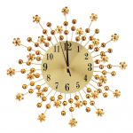 Creative Iron Euroopa stiilis lillekujuline seinakell Teemantidega rippuv seinakell