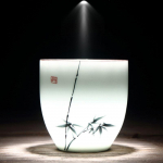 Valge portselanist teetassid 6 tk / partii Hiina traditsiooniline teetass Keraamiline t&auml;iustatud portselanist teeserviisi tarvikud joogin&otilde;ud 150ml