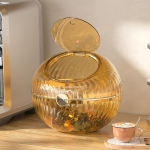 Suur kohvikapslite organiseerija Nespresso jaoks, kapslihoidja 60 tassile Dolce Gusto, kaanega hoiukorv, kohvitarvikud kollane
