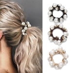 3 tk Paux P&auml;rl &Auml;&auml;risega Juuksekumm S&auml;delev Rhinestone Dekor Juukser&otilde;ngas Retro Stiilis Scrunchies Naistele