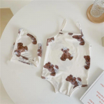 Ins24 suvine ujumistrikoo komplekt: Beebit&uuml;druku vanker, ujumism&uuml;ts ja seljakott 66 cm beež