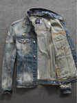 Meeste retro sinine teksajakk - Trendikas, lai l&otilde;ige, nostalgilise pesuga, mitmek&uuml;lgne pealisr&otilde;ivaste tipp 2XL sinine