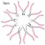 9 tk mini ehtetangid, &uuml;marad kumerad n&otilde;elaotsad, ehete tootmiseks ja parandamiseks sobiv DIY t&ouml;&ouml;riistakomplekt, l&otilde;iketangid, &uuml;mmarguse suu tangid,