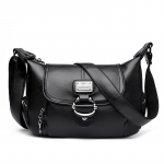 Keskealiste naiste kott mitmekihiline crossbody-kott naiste moodne atmosf&auml;&auml;riline &otilde;lakott must