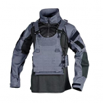 Meeste kamuflaaž-taktikaline s&auml;rk, pikkade varrukatega, p&uuml;stkraega, veerandlukuga, kamuflaaž-vormiriietus eemaldatava kapuutsiga airsoft-jahiks ja matkamiseks XXXL