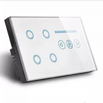 Melery L&uuml;liti Ventilaatori Kiiruse L&uuml;liti Wifi Nutikas Tuya Valgus 4-ne Klaasist Puutetundliku Anduriga Paneel Toitej&auml;lgija Kaugjuhtimispult Alexa Google Home valge