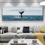 Maastikul&otilde;uendimaaling Meremaastik vaalasaba plakatid ja tr&uuml;kised Seinakunst Pildid Magamistuba Elutuba Kodukaunistus Ilma raamita 20*40cm