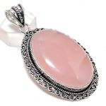 Rose Quartz Handmade 925 Sterling Silver Jewelry Pendant 2.60 c5c46