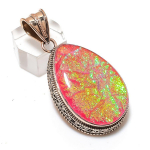 Pink Triplet Opal Handmade Copper Jewelry Pendant 2.17 r2b80