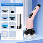 9-in-1 elektriline vannitoa puhastushari kahepikkusega k&auml;epidemetega Electric Cleaning Brush