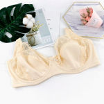 Naiste suures suuruses rinnahoidja lilleline pits &otilde;hukesed hingavad &uuml;hekihilised t&auml;ielikult katvad rinnahoidjad terasest tugipesuga French Romance Daily Wear E Cup 85E