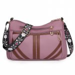 Naiste &otilde;lakott mitme sektsiooniga suure mahutavusega crossbody kott nailonist v&auml;ike ruudukujuline kott lilla