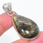 Natural Labradorite Gemstone 925 Sterling Silver Jewelry Pendant 1.85 t4h40