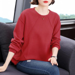 Vintage Pealisr&otilde;ivad Lahtine &Uuml;mara kaelusega Pullover Kampsun Naiste S&uuml;gisriided Suur Suurus Rasvunud Keskealine Ema Vabaaja &Uuml;laosa M roosa