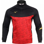 Mizuno Hingav Pullover Seisva Kraega Vabaaja Dressipluus Meeste dressipluus Punane Must P2CC19Z194 M