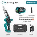YOFIDRA 8-tolline 4500W harjadeta elektriline oksasaag juhtmeta kettsaag puidut&ouml;&ouml;ks, &uuml;hildub Makita 18V-21V akuga 1 Battery EU Plug