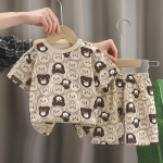 Laste Riided Laste Komplektid Poiste T&uuml;drukute T-s&auml;rk L&uuml;hikesed P&uuml;ksid 2TK Suvine Puuvillane L&uuml;hikeste Varrukatega Beebi Laste Riided V&auml;ikelapse &Uuml;likond 73CM