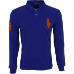Polo Ralph Lauren &Uuml;hev&auml;rviline Suure Hobuse Tikitud Logoga Pikkade Varrukatega Polo S&auml;rk Meeste pealisr&otilde;ivad Tume-Sinine MNPOKNI16810673E50 M