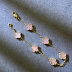 Boutique Neljaleheline Ristikheina Mini 9mm Kuus Lille K&auml;ev&otilde;ru 18k Ins Moodsad Meeste ja Naiste K&auml;ev&otilde;rud mini Six Flowers Bracelet gray