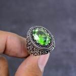 Natural Tsavorite Gemstone Handmade 925 Sterling Silver Jewelry Ring Size 7 h4n58