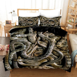 Madu tekikoti komplekt, pehme mikrokiud 3D-tr&uuml;kiga must voodipesukomplekt Madu tekikate ja 2 padjap&uuml;&uuml;ri 50x75 lukuga 135*200cm yellow