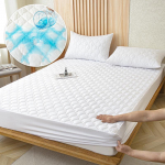 Veekindel Puuvillane Voodilina Tolmulestavastane Madratsikaitse Pehme Hingav Madratsikate Queen Suuruses Voodilina 140/160*200cm 90x200x30 CM valge