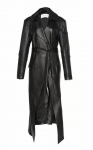 Naiste Originaalnahast Pikk Trenchcoat Must Peo Lambanahast Disainer Stiilne S must