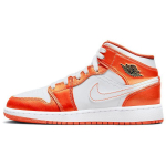 Air Jordan 1 Mid SE GS Electro Orange Laste tossud Must Valge DM4228-800 36