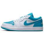 Air Jordan 1 Low Aquatone Meeste tossud Sinine Taevane-Kuldne Valge 553558-174 47.5