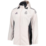 Adidas Real Madrid Treening Vabaaja Kapuutsiga Pikkade Varrukatega Vintage Jakk Unisex Jakk Kreemjas IT5121 L