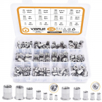 230PCS SAE & Metric  UNC erts Rivnut Assortment Kit, Flat Head Insert Nut Assort #8-32#10-24 1/4 -20 3/8 -16 5/16 -18 and M3 M5 M6 M8 M10 M12 One Size h&otilde;be