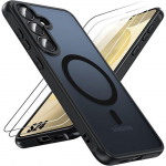 Coque de Protection - BOOLING - Samsung Galaxy S24 - Antichoc - Noir Mat - 2 Verres Tremp&eacute;s