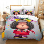 3D Prindiga Mafalda Voodipesukomplekt Tekikott Voodikomplekt Tekikate Padjap&uuml;&uuml;r Tekk king Queen Suurus Poisid T&auml;iskasvanud Voodipesukomplekt EU single(135x200cm)