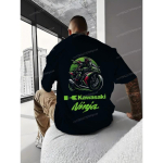 Kawasaki logo 2025 uus T-s&auml;rk meeste mootorratta t&auml;navariided seiklus &uuml;limad spordialad meeste pealisr&otilde;ivas k&otilde;rge kvaliteediga XL black