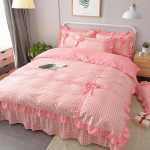 Printsessi stiilis t&uuml;drukus&uuml;dametega voodipesu neljaosaline komplekt voodipesu pits kootud puuvillast pael voodikate voodiseelik kolmeosaline komplekt 1.8m (6ft) bed