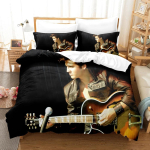 3DElvis PresleyVoodipesukomplektid Tekikott Komplekt Padjap&uuml;&uuml;ridega &Uuml;heinimese T&auml;is Suur Kuningas Voodiriided Tekikott 70x133cm 2pcs black