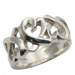 Used TIFFANY&Co. Ring Triple rubbing heart EU#48 Silver925 4.9g Silver Paloma Picasso