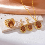 Buguang V&auml;rvi Muutev Kivi Ehtekomplekt, Boehemiit Kaelakee, K&otilde;rvar&otilde;ngad, S&otilde;rmus Kolmeosaline Komplekt, Sultani Kivi Ehtekomplekt. open ring set