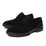 Retro Moodne Matt Ehtne Nahk Meeste Brogue Oxford Kingad Uued &Auml;ri Paksude Taldadega Vabaaja Pehmed Igap&auml;evased Meeste Jalatsid Kingad Mehed 46 black