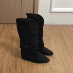 Talvine Mood Volditud Naiste P&otilde;lvp&uuml;ksid Terava Ninaga Sisemine T&otilde;stmine Kingad T&auml;navastiil Moodne Pikk Naiste Saapad 39