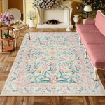 Vintage lillelise mustriga vaip Kunstiline retro botaaniline prindiga vaip Pehme p&otilde;randamatt elutuppa, magamistuppa, kodu kaunistamiseks 120X160CM