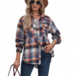 Naiste Rev&auml;&auml;rkraega Ruuduline Pluus Pikkade Varrukatega Taskutega &Scaron;ikk Vabaaja S&uuml;gis 2XL roosa