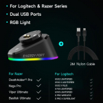 Hiirelaadija alus Logitech G Pro X Superlight 2 DEX G502X Plus G903 G703 PRO2 Lightspeed juhtmevabade m&auml;nguhiirte dokkimisjaam