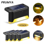 Lampe Solaire Ext&eacute;rieur PRUMYA pour cl&ocirc;ture, escalier, terrasses - Noir - 4 Pack must