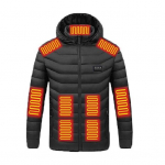 Kuumutatud Puuvillane Jakk Kapuutsiga Pikkade Varrukatega T&otilde;mblukuga Plaat Jakk 19 Tsooni Kuumad Punktid K&auml;tepesu USB-toitega &Uuml;ler&otilde;ivad S must