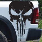 Kolju Grunge Pritsmed Veoauto Pikap Auto Kleebis Decal Kapott K&uuml;lguks Tagaluuk Kaitseraud Maastur JDM 4x4 Maastikuvineil 30cmhighx19cmwide must