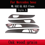 For Mercedes benz ML GLE GL Class GLS320 400 2012- Car ABS Black Interior Door Decoration Panel Cover Trim Accessories StyleAOak wood grain gray