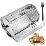 Rotisserie Basket roostevabast terasest grillkorv ahi 360&deg; p&ouml;&ouml;rlev grilltrummel puur P&auml;hkel kohviubade grillkorv &Otilde;hkfrit&uuml;&uuml;ri vidin