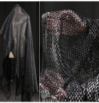50/100/300cm Metallhall Kootud V&otilde;rk Kootud Pronksitud V&otilde;rkkangas K&auml;sit&ouml;&ouml;ks DIY &Otilde;mblemiseks R&otilde;ivasteks Hulgim&uuml;&uuml;gi Riide Materjal 100x150cm black